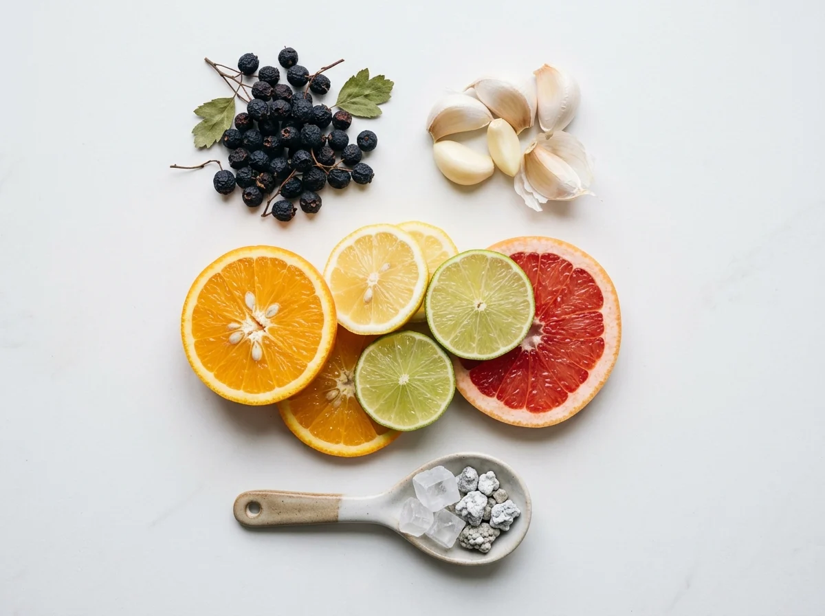 Natural ingredients: hawthorn berries, garlic, citrus for vitamin C, magnesium - key components of CardioX
