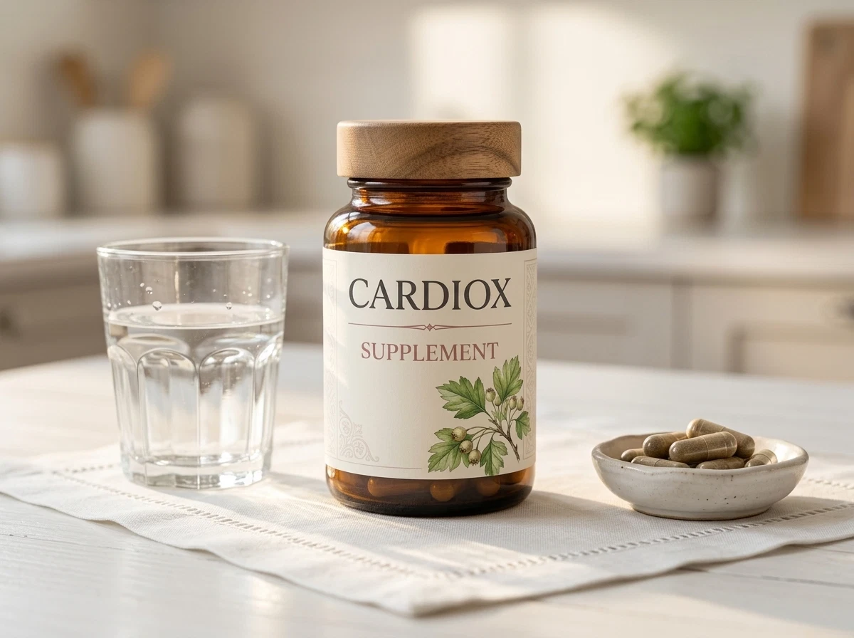 CardioX supplement bottle with hawthorn sprigs - order direct